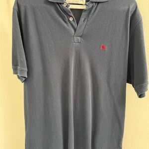 Burberry Dark Blue Polo Shirt with Red Logo